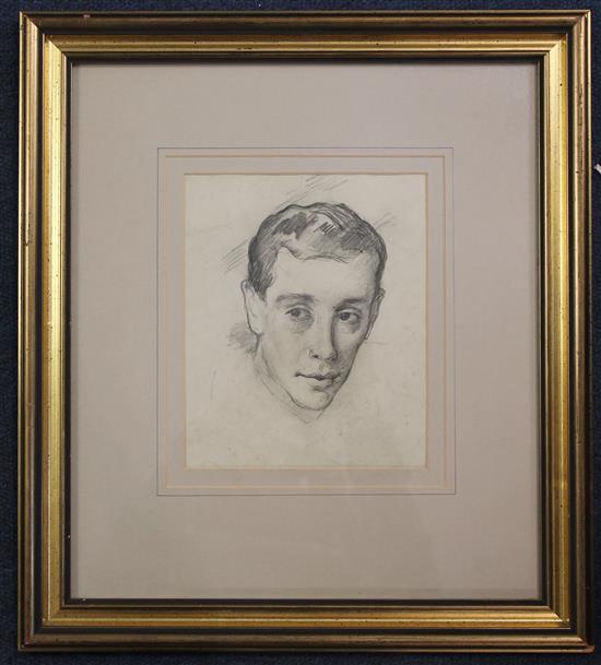 Attributed to Sir Augustus Edwin John (1878-1961) Study of Lord Alington, c.1938, 6.75 x 5.5in.